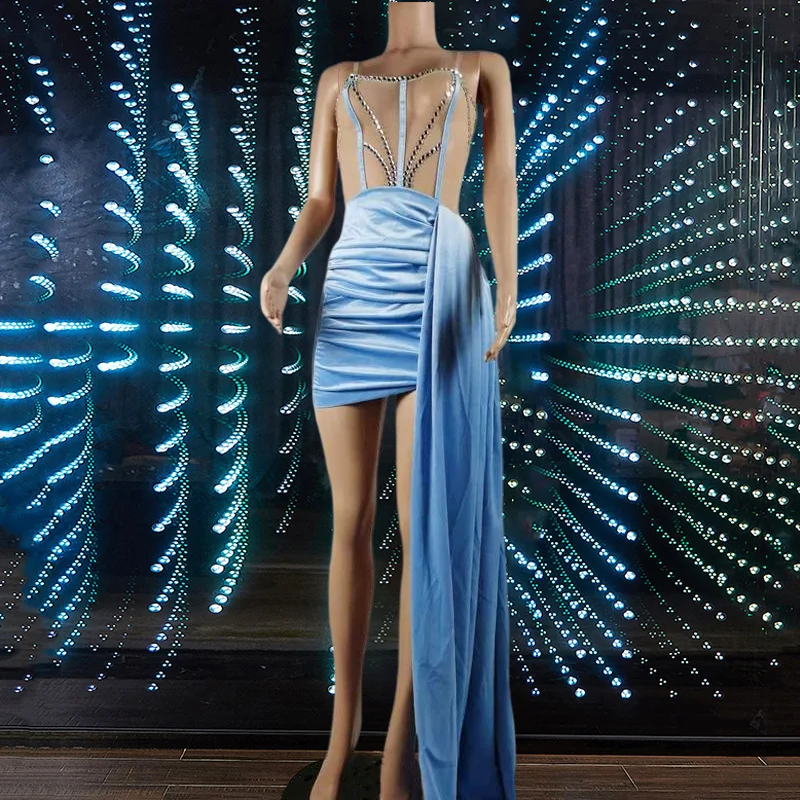blue dress sex Unique Gift Ideas Royal Velvet Lady Adult Hot Club Bling Crystal Sequined Evening Party Short Prom Dress And Gown Rihoas Halter Bowknot Cutout