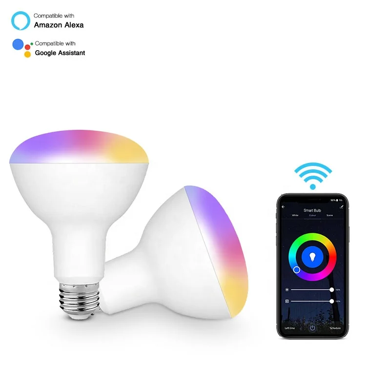 Smart Light Bulb LED RGB Color Changing 2.4G E27 75W 1100LM Equivalent Compatible With Alexa and Google Home