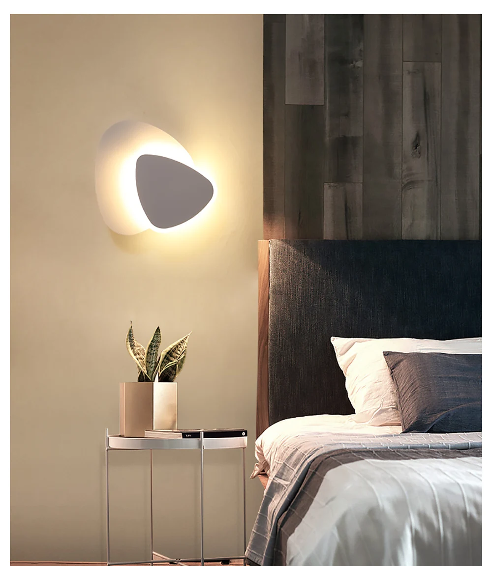 New design 18W 24W indoor wall light triangle 180degree rotatable white LED night light