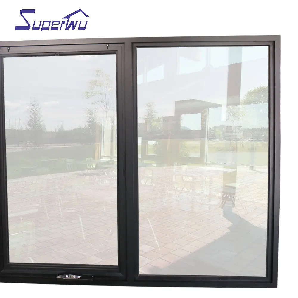 Australia standard aluminum sliding window glass sliding window black color powder coated