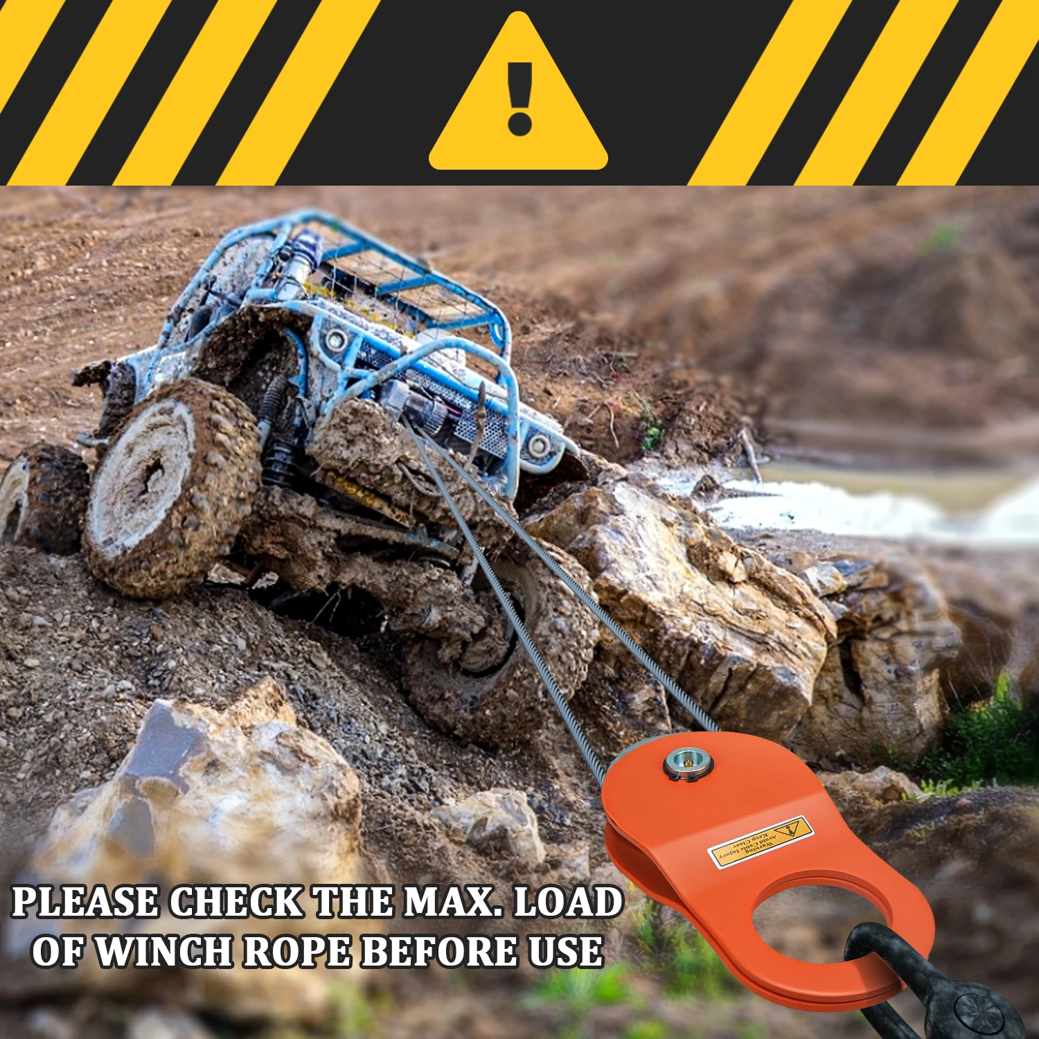 10 Ton Winch Snatch Block Towing Pulley Blocks 22,000 Lbs Capacity,Heavy Duty Offroad Recovery