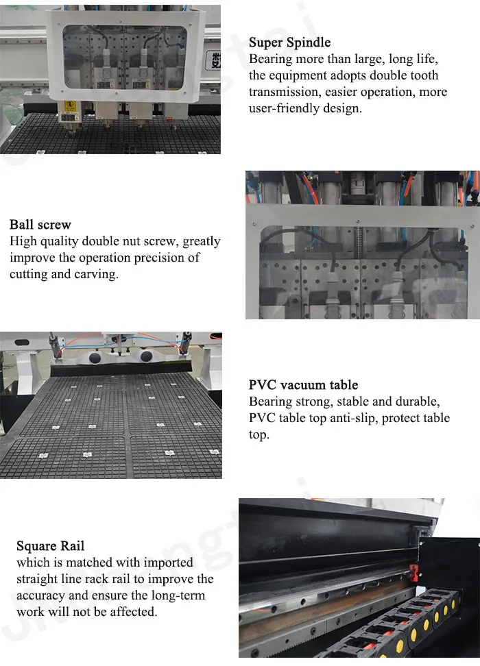 High Speed Multi Spindles 4 Heads 1325 Woodworking Cnc Router Machine Price