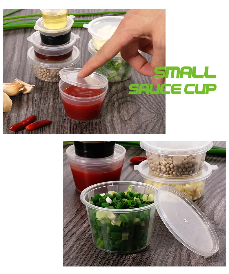 4oz Sauce Cup For Ketchup Plastic Sauce Container With Hinged Lid
