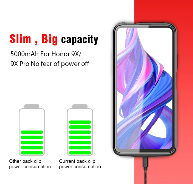 Battery charger smart cute power bank 50000 mah battery case mobile for Huawei Honor 9X / 9X pro Charging Case Cover - ANKUX.COM
