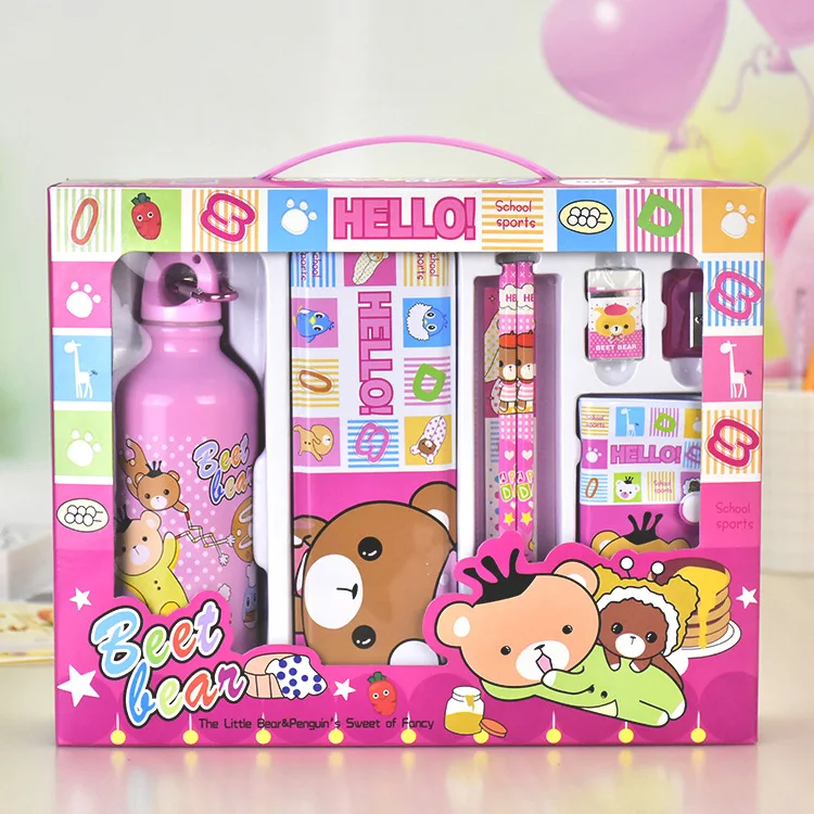 Hotsale Creative Water Bottle Pencil Case 8piece Stationery Set