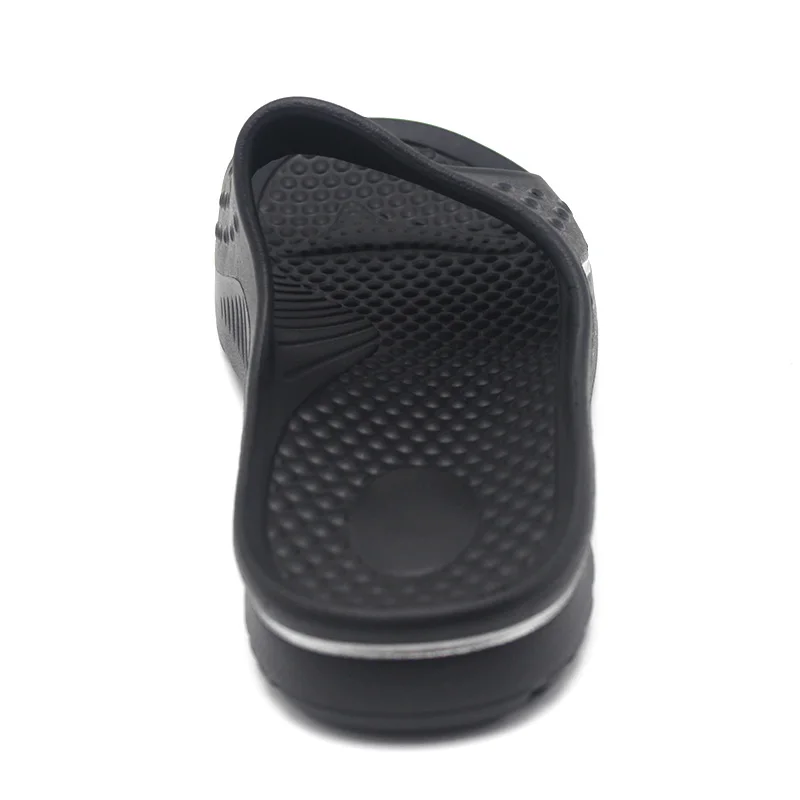 Eva Injection Black Plain Slide Sandals Comfort Indoor Ladies Men