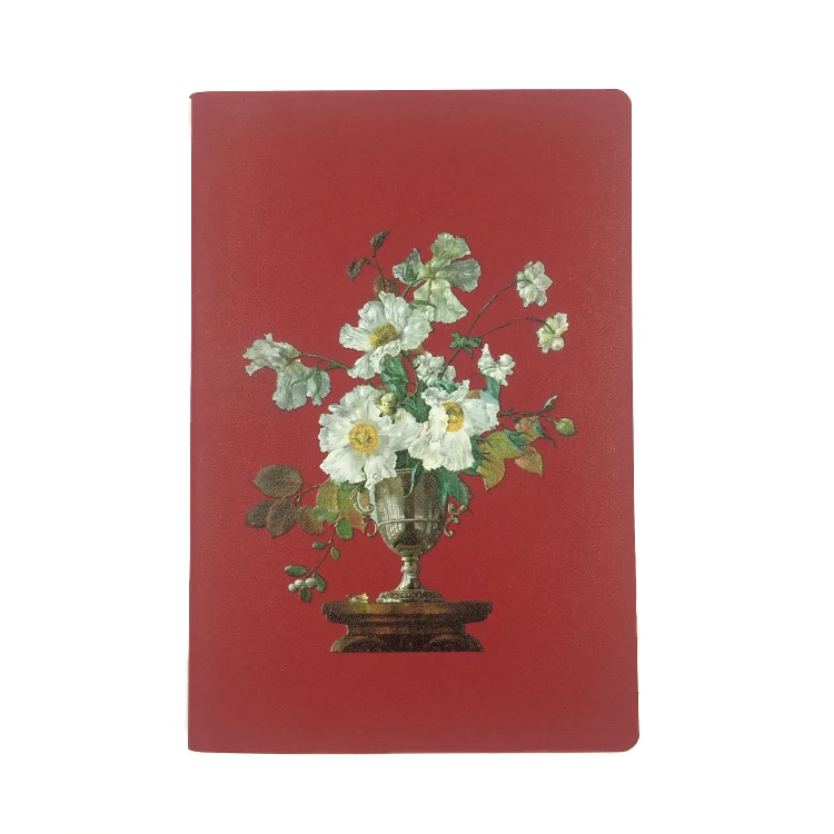 Custom Logo Red Cover 112 Lined Pages A5 Pu Leather Notebook