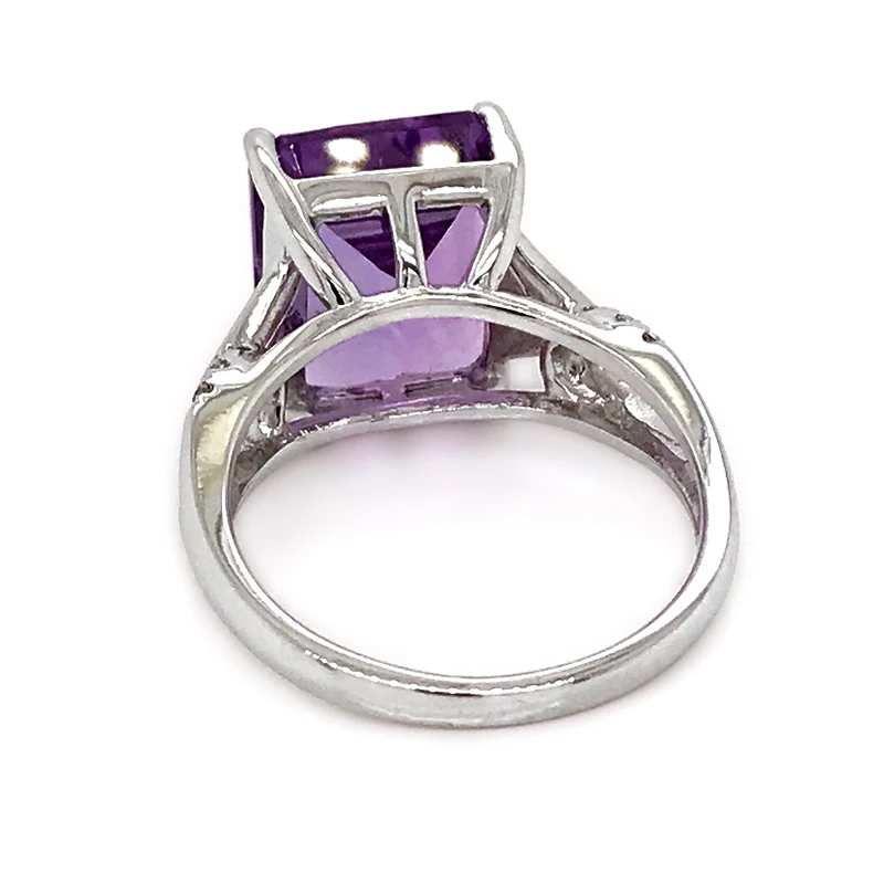 product-BEYALY-Big Stone Good Adornment Silver Mens Purple Gemstone Rings-img