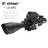 Ohhunt Combo Tactical Optics 4-12X50 Red Green Illuminated Rangefinder Reticle Hunting Riflescope Scopes With Red Dot Sight