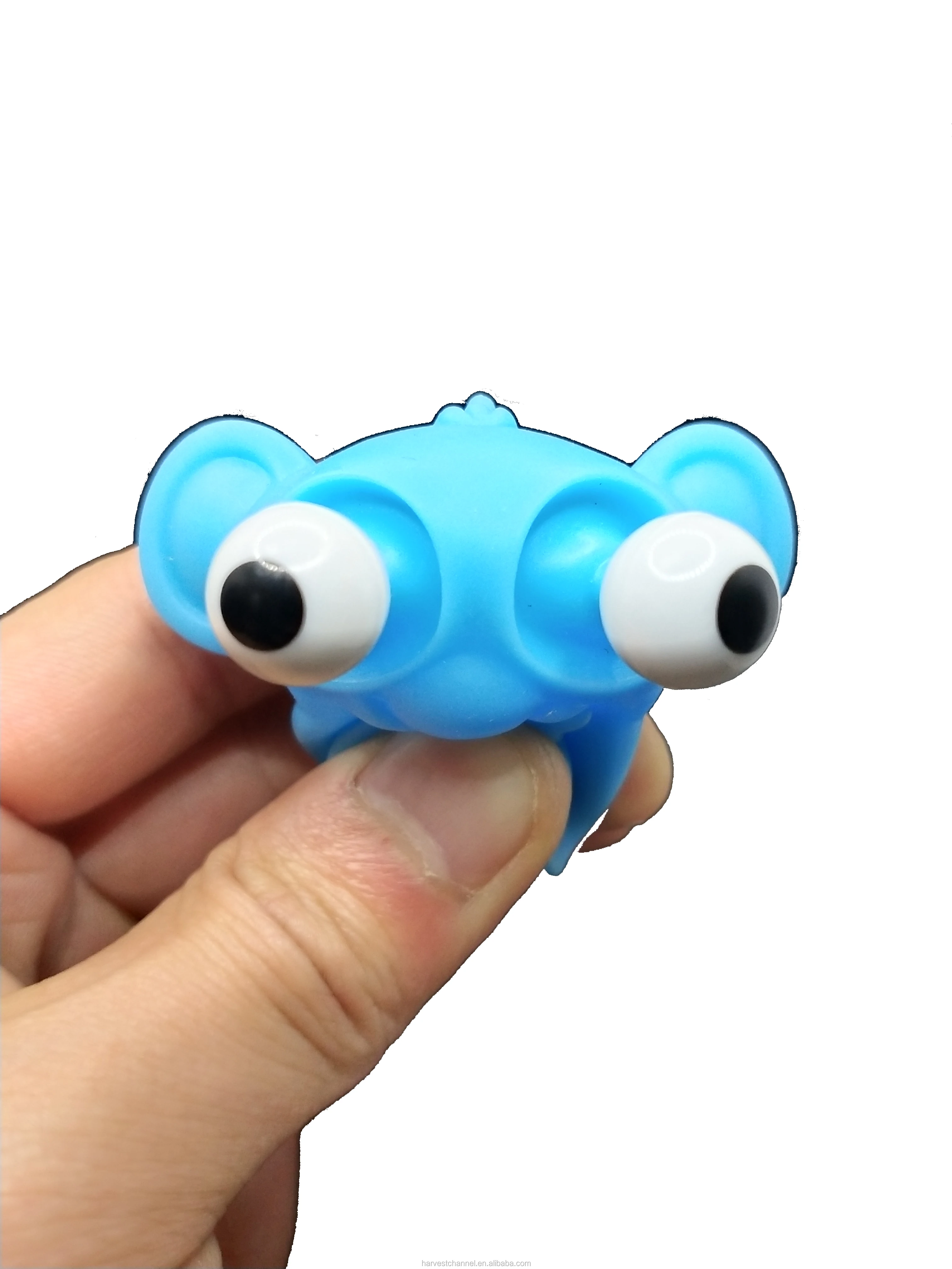 Soft Plastic Blue Elephant Keyring Eyes Pop Out Squeeze Toys Buy Soft