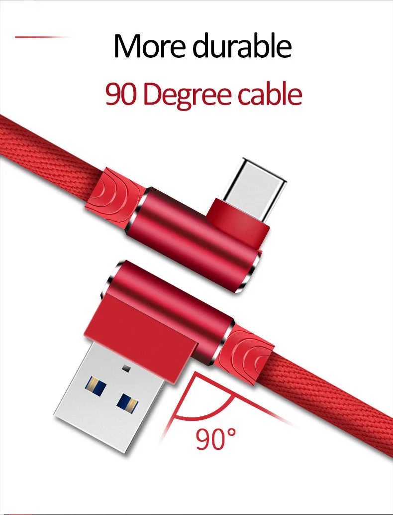 Hight Quality Nylon Braided Double Elbow Fast Charging Micro USB cable - ANKUX.COM