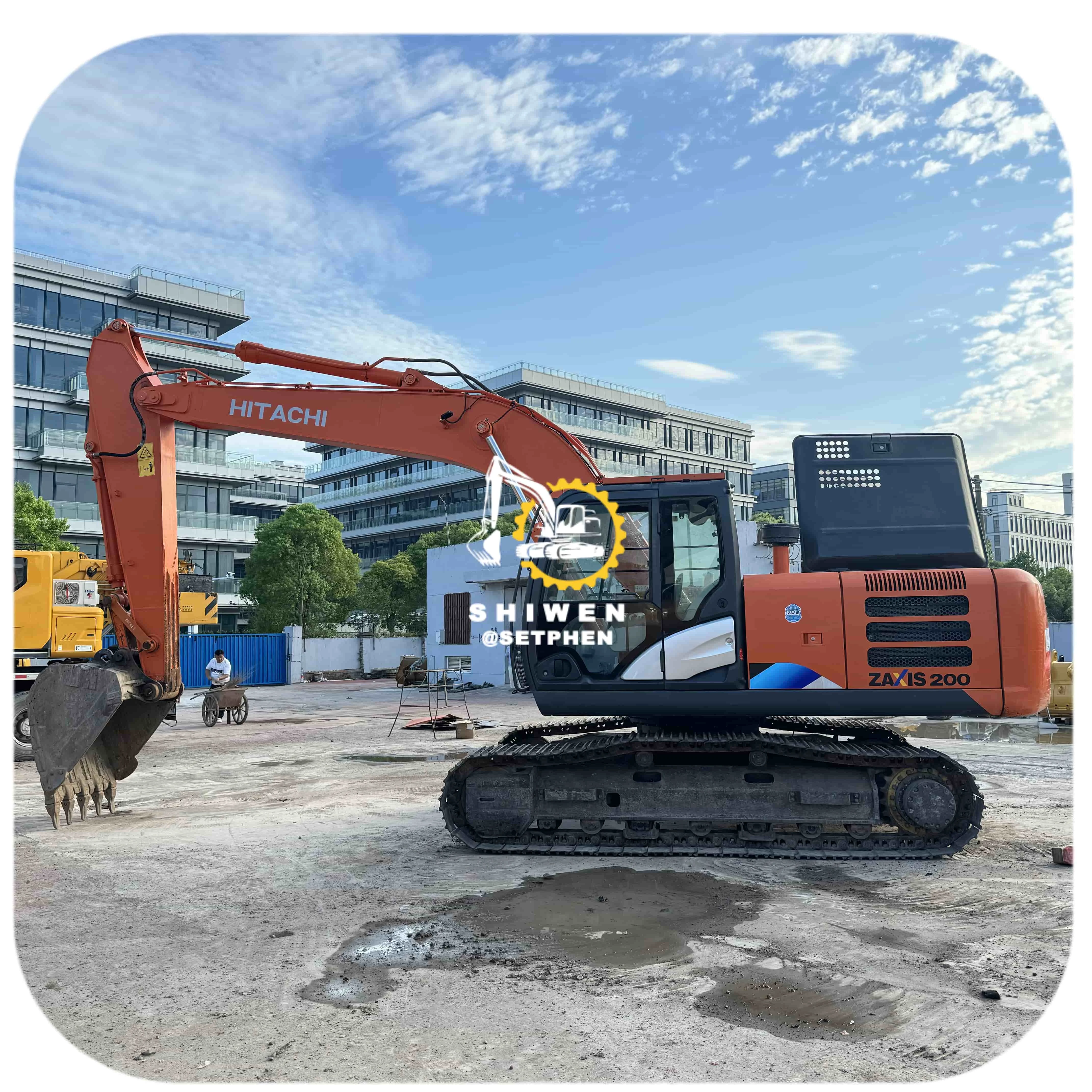Japan Used Hitachi ZX200-5g 20 Ton Original Isuzu Engine Hydraulic