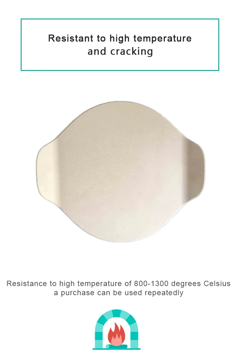 custom 16inch 38 cm square ceramic pizza stone plate with handle//