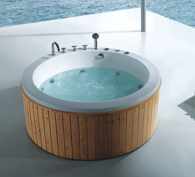YJ5001 Whirlpool Massage Bath SPA Acrylic big Bathtub hotel jet Massage 2 person  bath outdoor hot tub