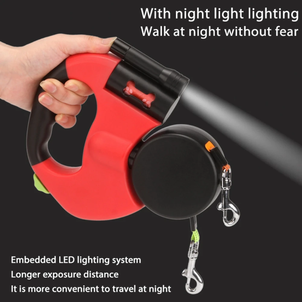 Retractable Waterproof Automatic Extendable Double Pet Dog Training