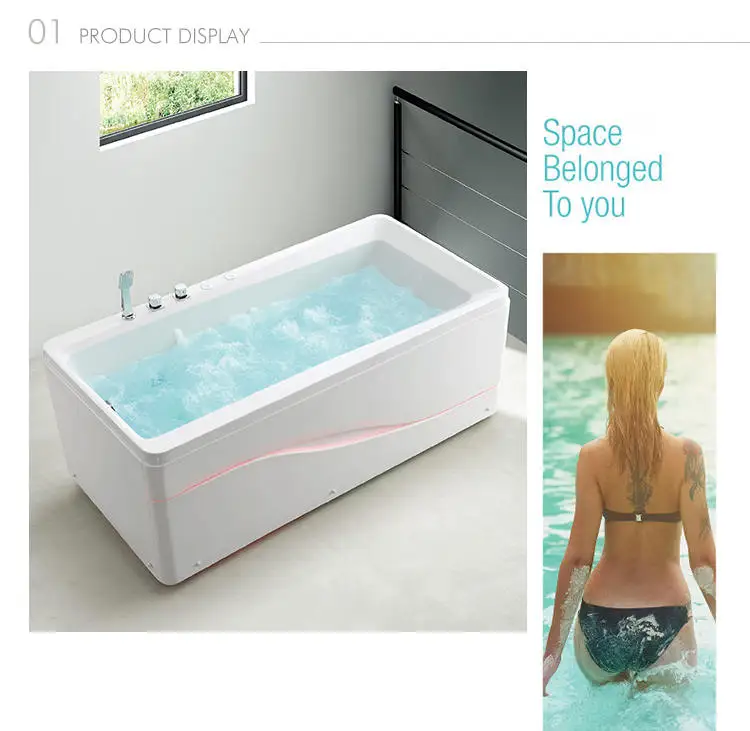 Kamali M1821 hanse modern gemy long massage bathtub ice white small jetted soaker sex walk in soft shower bath tub