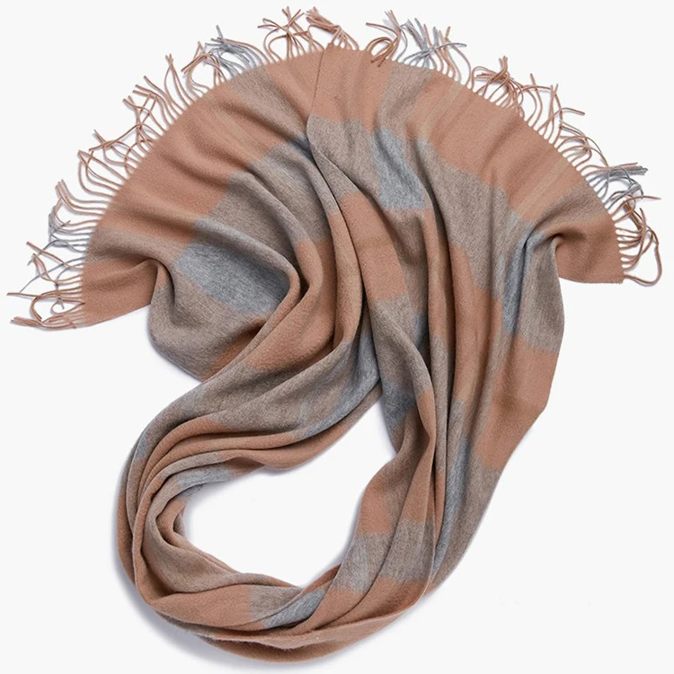 Checked Wool Scarf Shawl