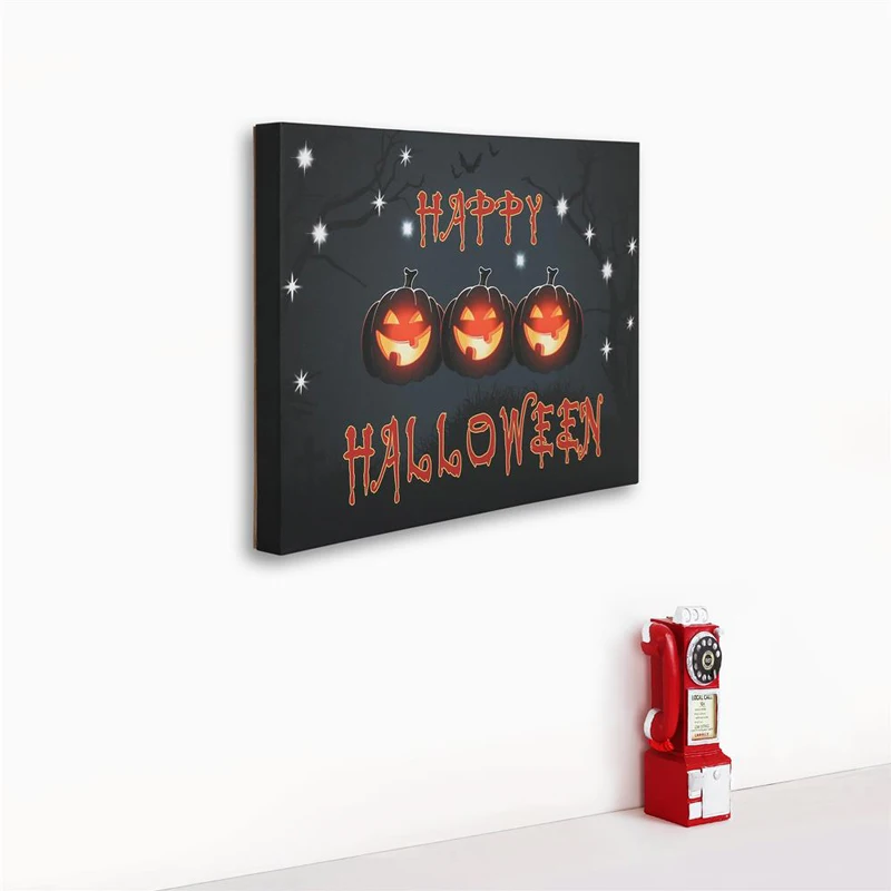 Cheap modern style digital printing canvas with led light wall art