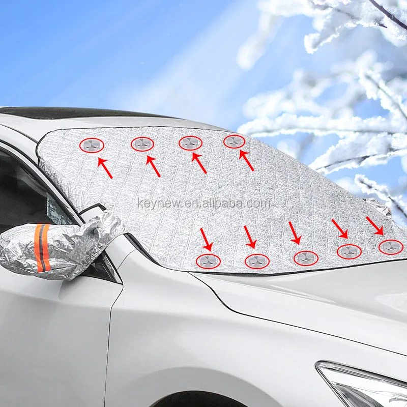 VORCOOL Car Windshield Cover for Snow Ice Dust,Car Sun Frost Shield Cover Protector Silver 