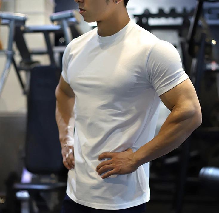 Wholesale Custom Logo Fit Gym Wear Men's t Shirts Elastic Quick-dry Sports  Elastic t Shirts