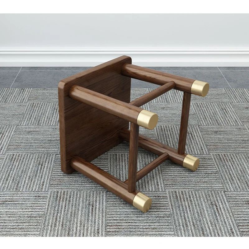 product-solid wood square stool with copper footNordicwoodendining chair solid woodchairs-BoomDear W-1