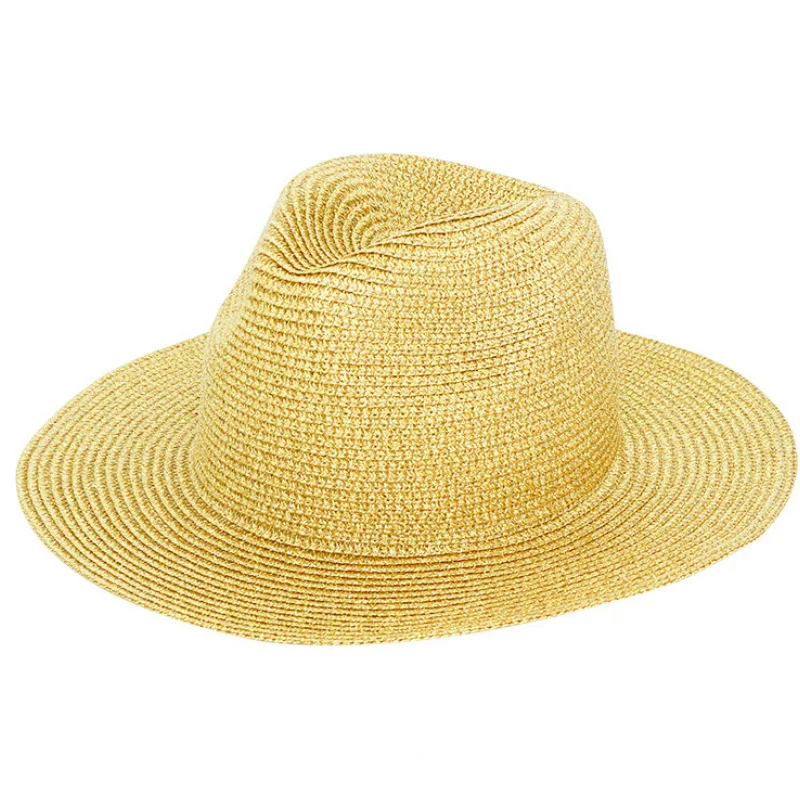 2024 Fedora Straw Hats Wide Brim Summer Straw Sun Hat Metallic Straw ...