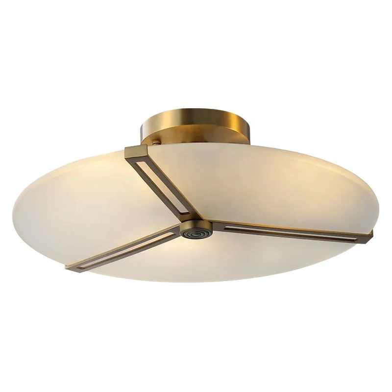 Postmodern contracted brass Flush Mounted Lamp Living room Bedroom Coffee Shop Art Ceiling Lights