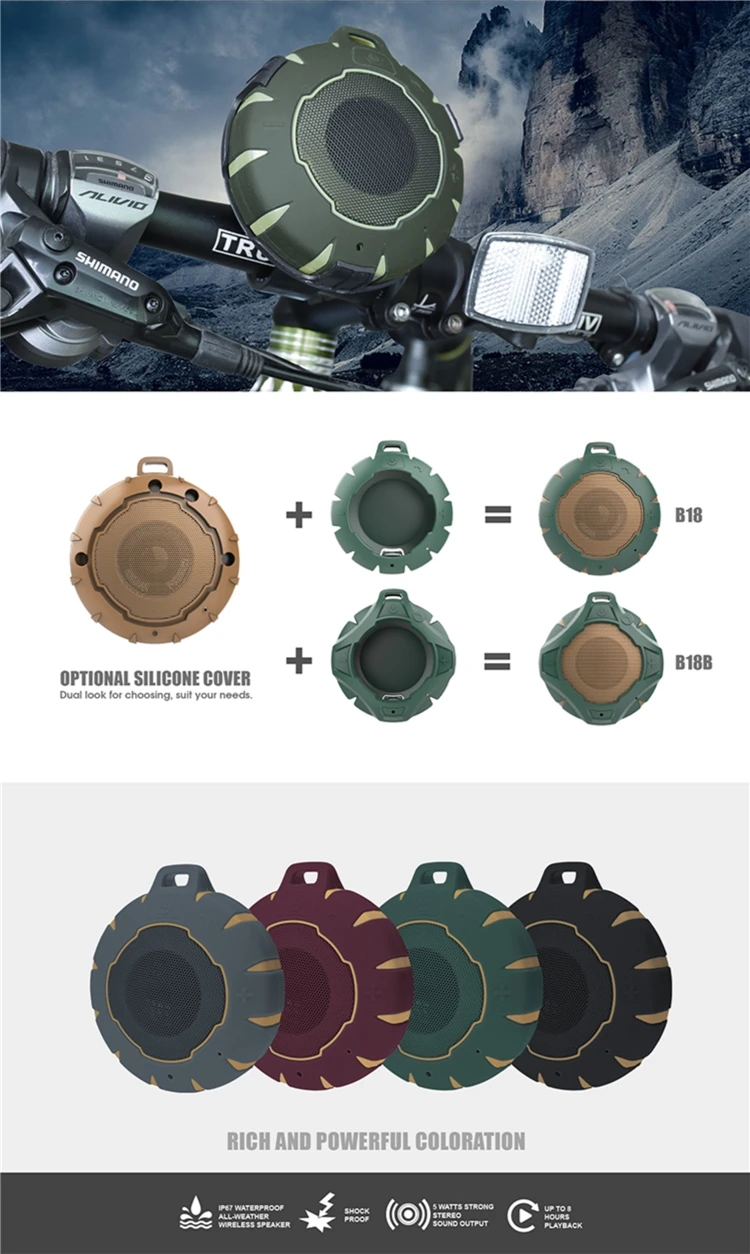 Stereo Sound Music Player Wireless Portable Speaker Bass IPX7 waterproof speaker outdoor - ANKUX.COM