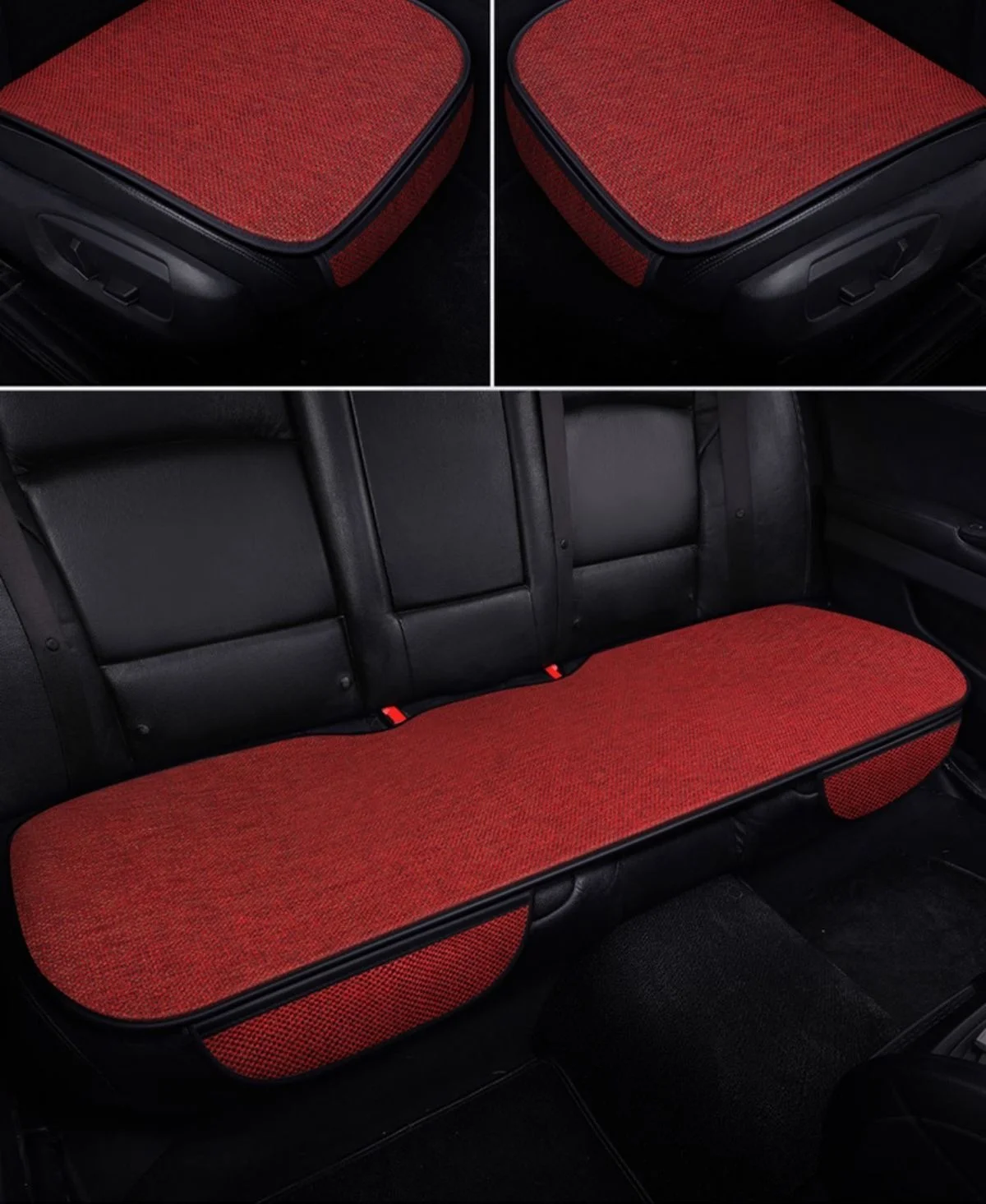 Universal Four-Season Car Seat Cushion Set Breathable Cotton Linen Rear Single Seat for Summer Use factory
