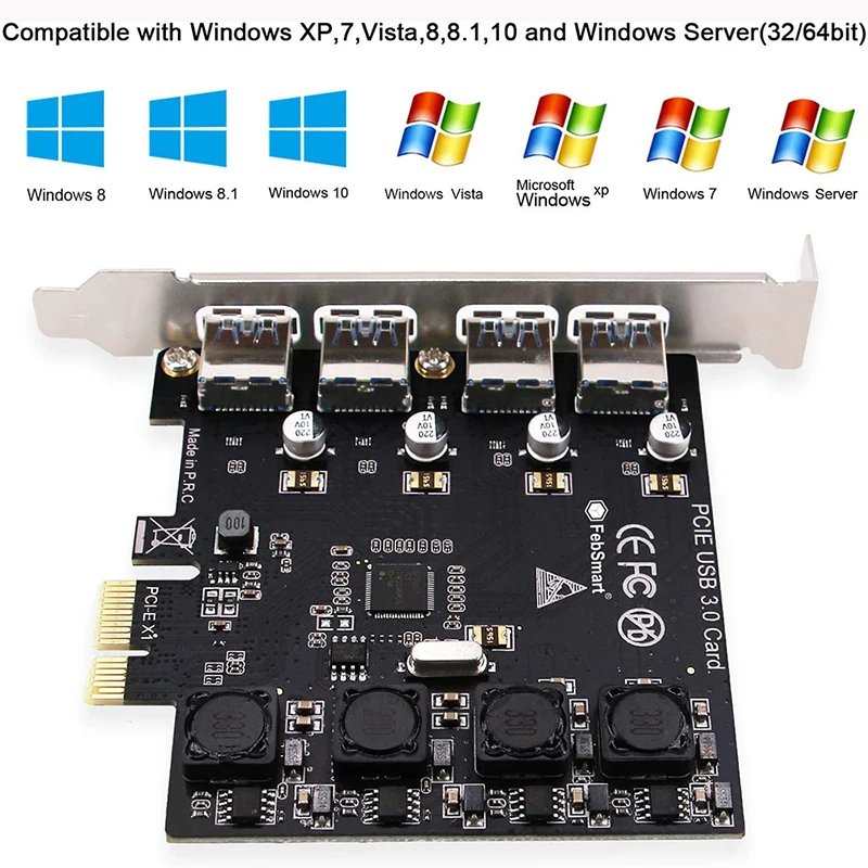 Usb 3 0 Super Fast 5gbps Pci Express Pcie Expansion Card For Desktop Windows Server Xp 7 Vista 8 8 1 10 Self Powered Buy Usb Hub With Smart Charging Ports Usb 3 0 Hub 4 Ports Pcie Expansion Card Product On Alibaba Com