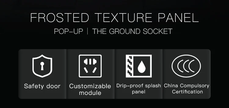 Customizable multifunctional floor socket box with round inlaid marble