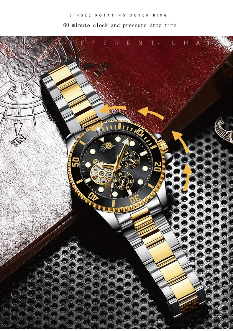 Rollex Luxury Wrist Watch Stainless Steel Band Mechanical Mens Luxury ...