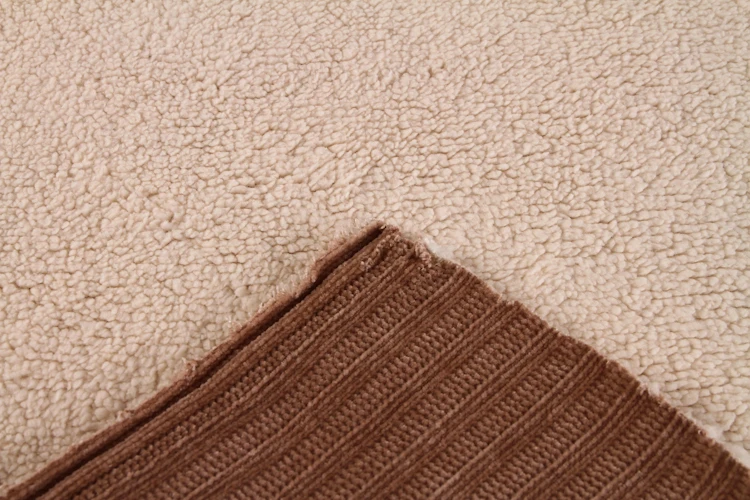 Winter soft warm brown 100% polyester sherpa fleece velvet fabric for child coat