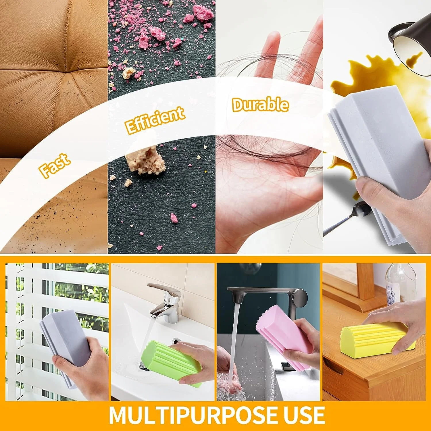 Reusable Damp Clean Duster Magic Sponge Eraser Household Cleaning For