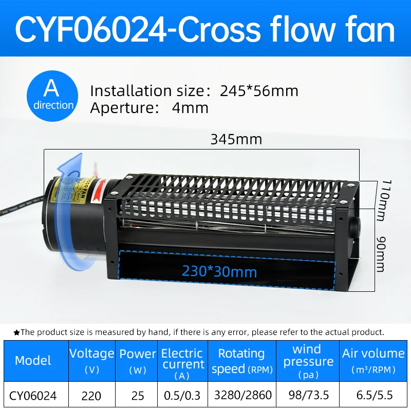 Cross Flow Fan, CYF06024-Cross, 220V - detail 4