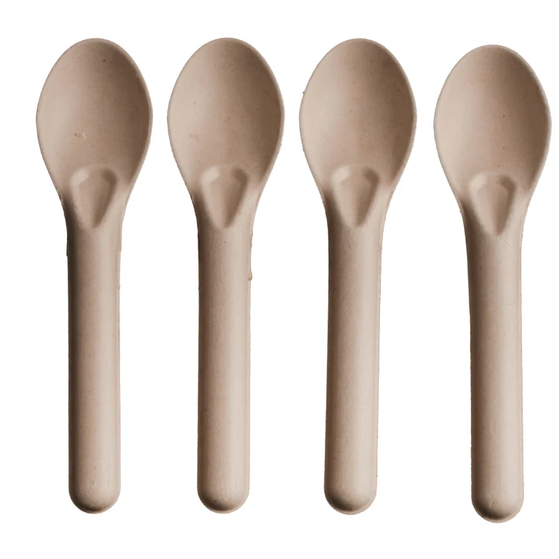 Sugarcane Bagasse Pulp Edible Cutlery Fork Spoon Knife Mealtime Dinner