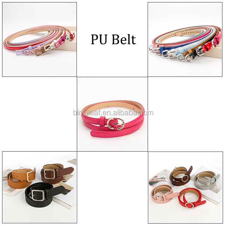 25MM Wholesale Black Fashion Fancy Women's Pu Leather Belt With Alloy Pin Buckles
