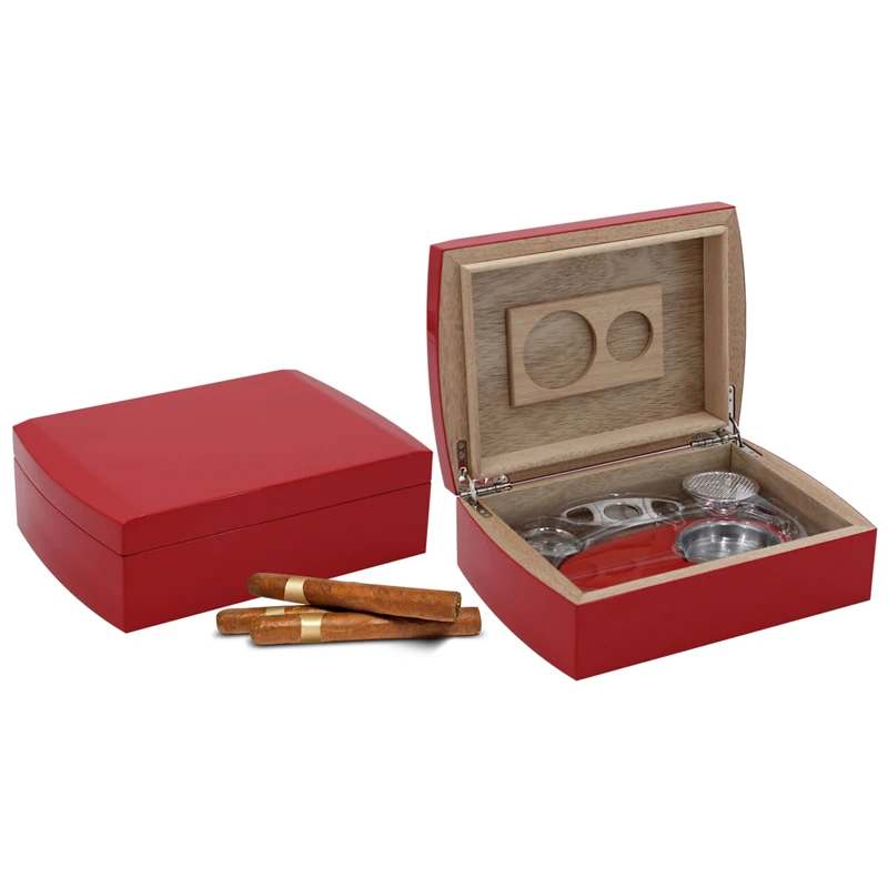 Wooden Cigar Humidor Gift Set Luxury Customized Logo Cigar Box Buy