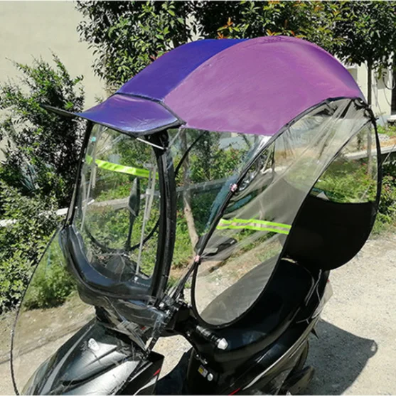 3/4 Shade Motorcycle Umbrella 210t Portable Sunshade Rain Wind Water