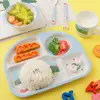 Eco-Friendly Bamboo Fiber Dinnerware,melamine free,Dishware Safe 5 Piece Set,Toddler Dishes