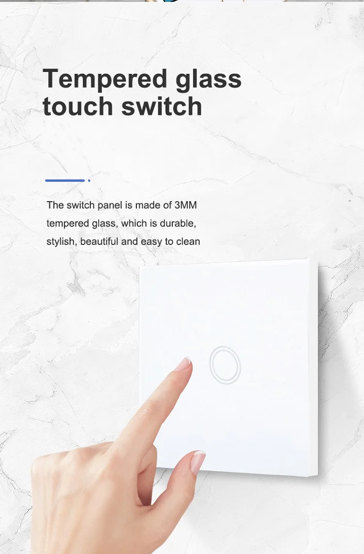 86 EU/UK Standard Crystal Glass Panel Led Smart Touch Sensor Soft Touch ...