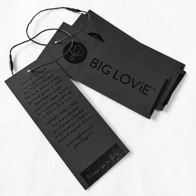 Garment Accessories Luxury Black Paper Card Foil Hangtags For Clothing ...