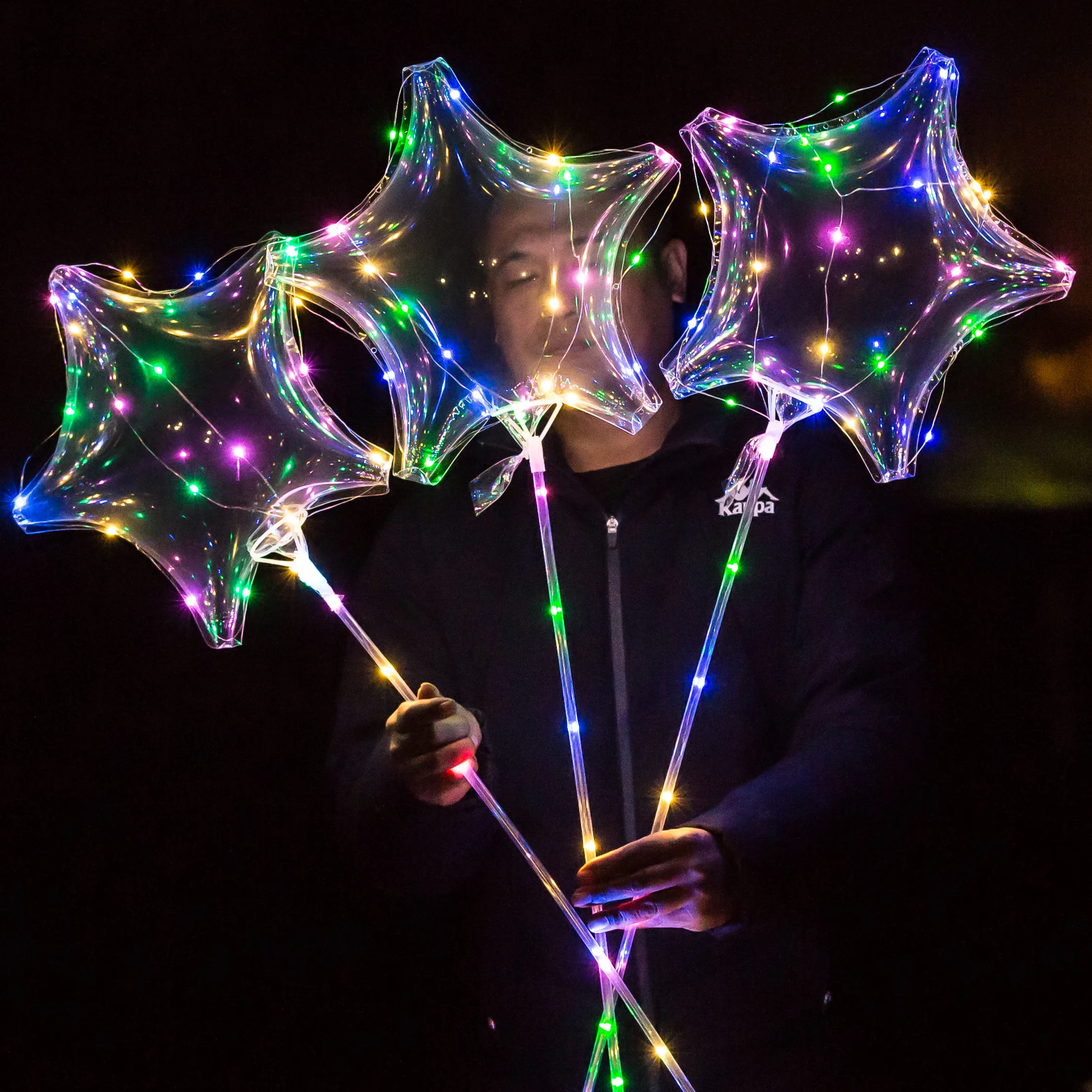Custom Bobo Ballon Star Shape Light Led Balloon For Christmas Wedding