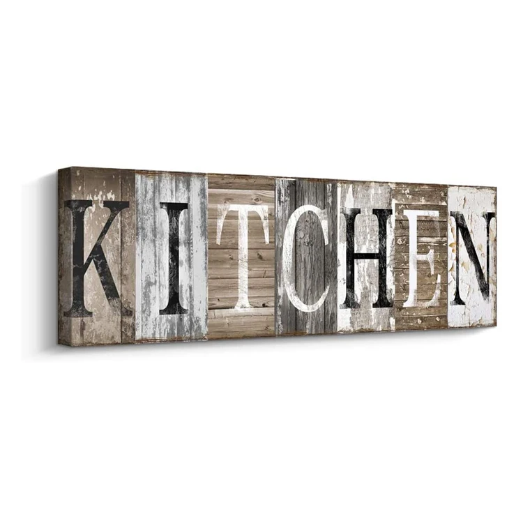 Rustic Farmhouse Kitchen Wooden Wall Decor Canvas Prints Kitchen Signs