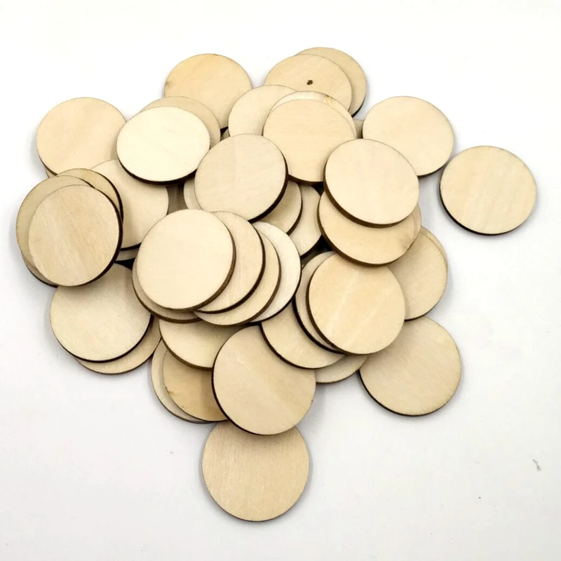 Natural Wood Slices Round Disc Tree 20mm Unfinished Round Blank Wood ...