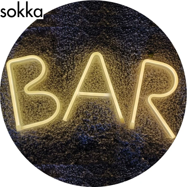 Amazon gold supplier 4.5V 3*AA and USB operated colorful 3D led neon sign letters light up for BAR decoration