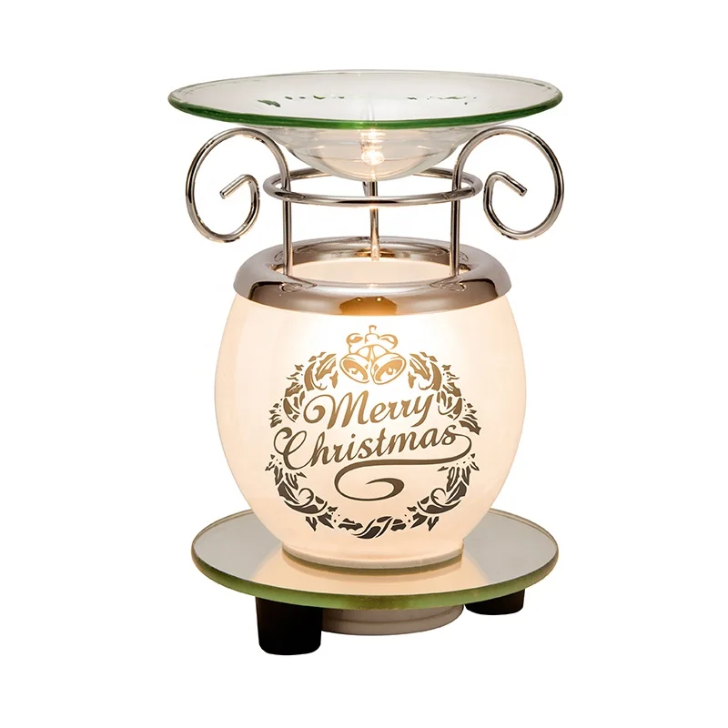 Christmas Decor Glass Electric Aroma Oil Warmer Fragrance Lamp Incense