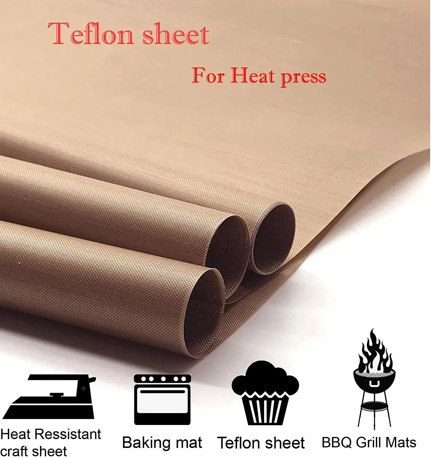 Customize Heat Press Ptfe Coated Fiberglass Fabric Ptfe Sheet Buy