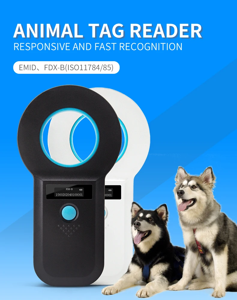 125Khz / 134.2Khz RFID animal Tag Reader Animal microchip Reader Handheld rfid Animal Reader