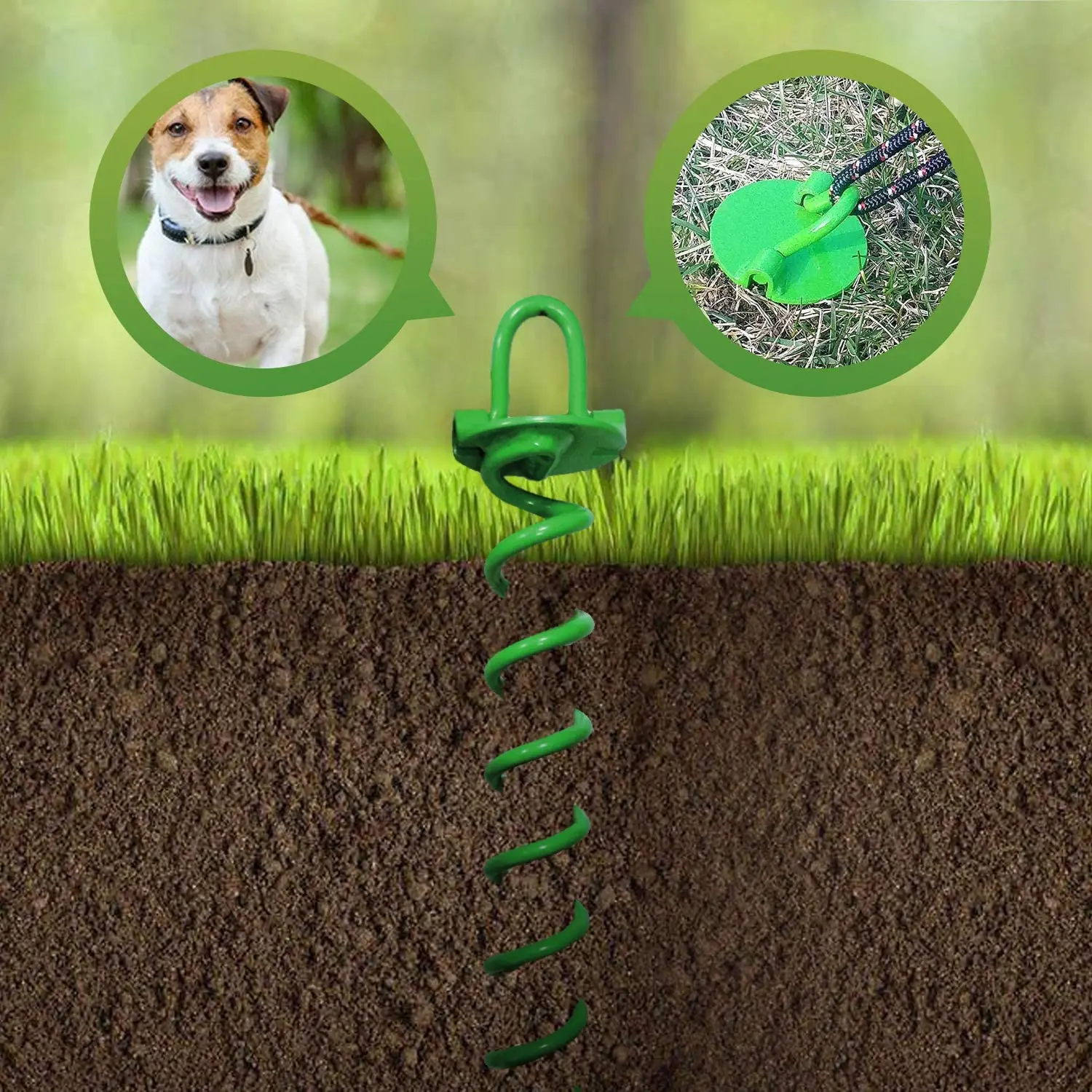 16inch Security Ground Anchor Steel Folding Ring Spiral Outdoor Camping Awning Trip Stakes Tent